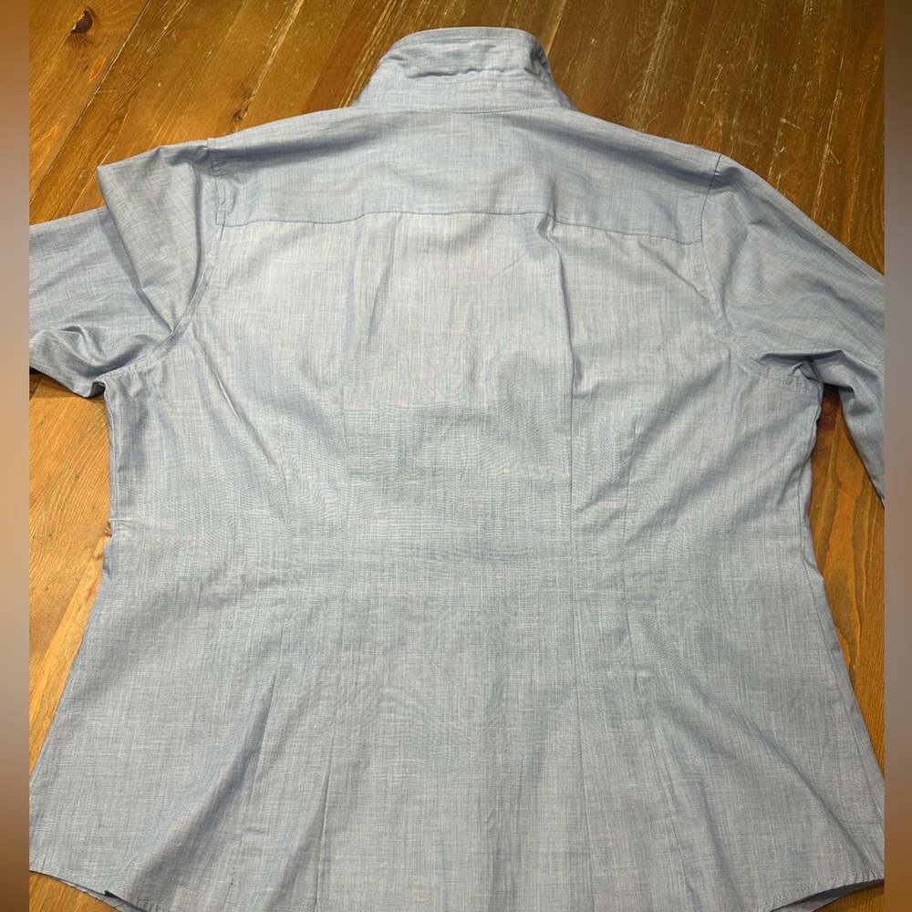 Plus Size Euc Talbots Fitted Blue Button Front 10… - image 2